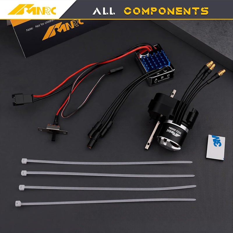 NMNRC Alloy Transmission & 2322 2600kv Brushless Motor & 45A Brushless ESC for MN82 MN99S MN168 MN78 Series Upgrades Part Black - Image 2
